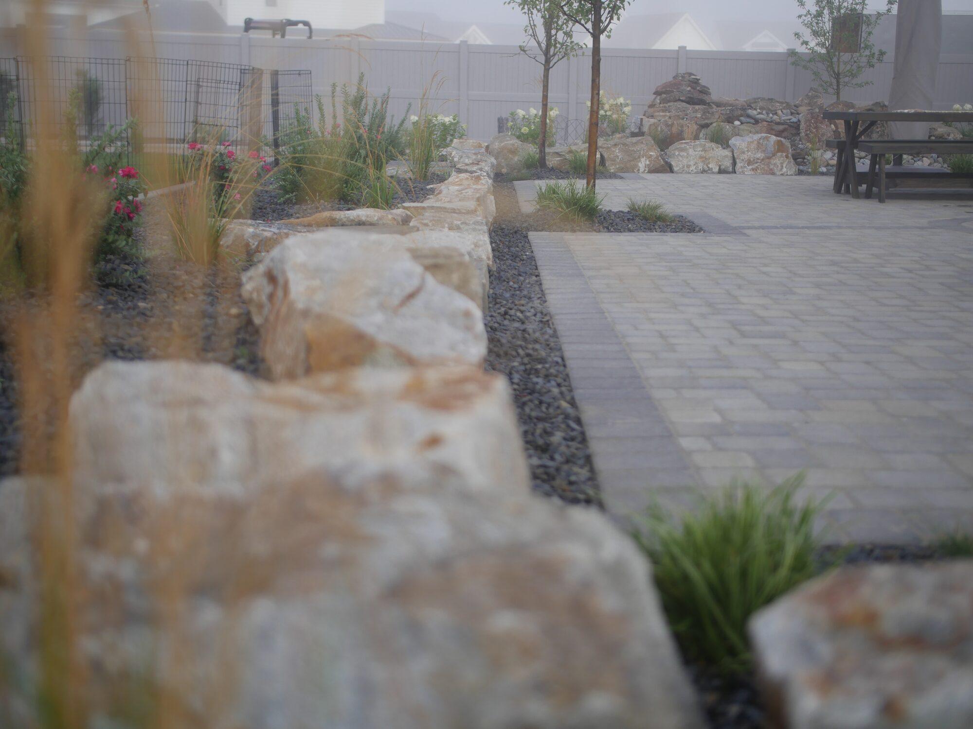 Aerial shot of a patio