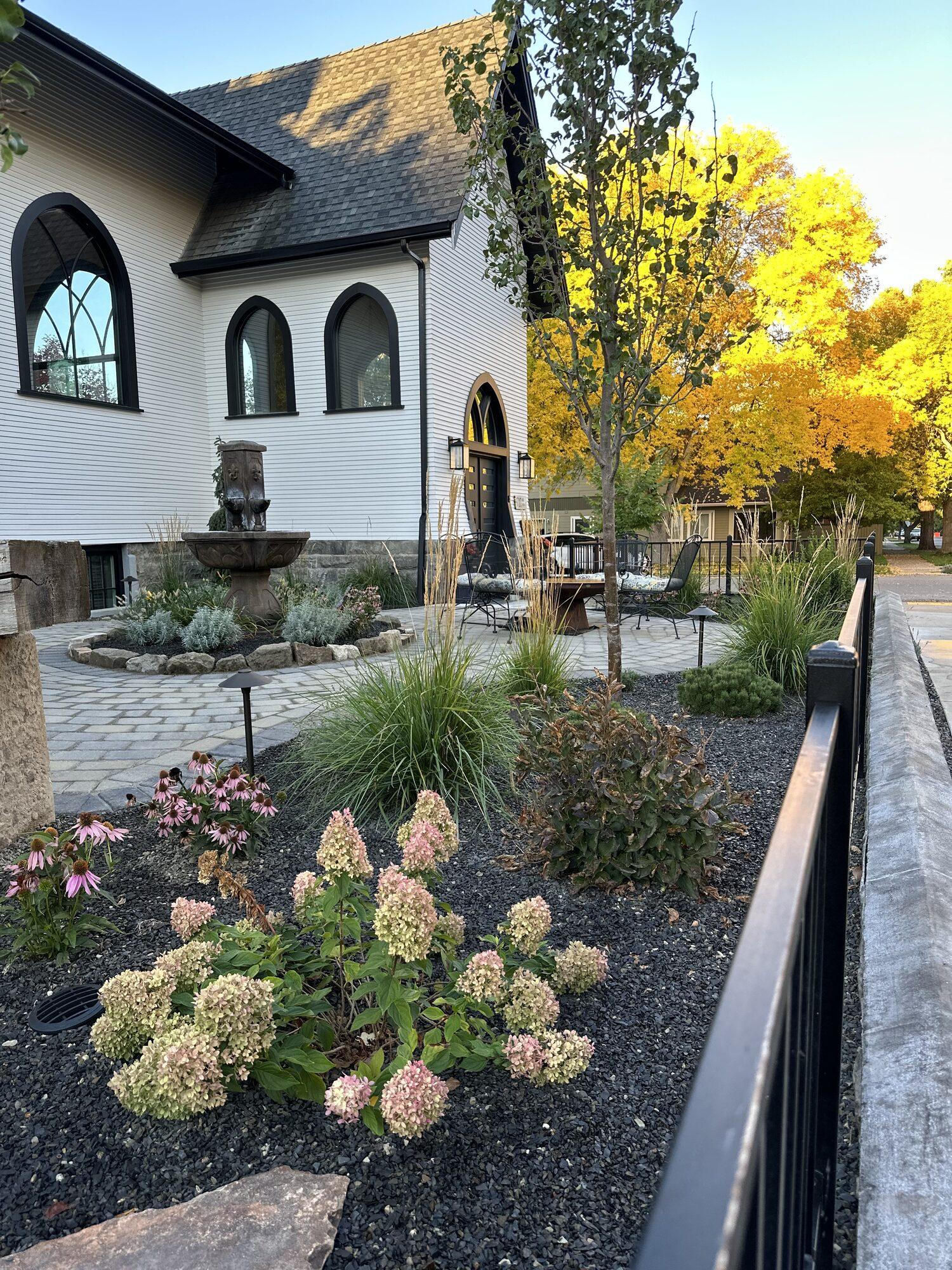 Sidewalk and patio